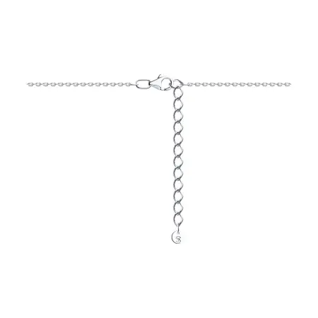 Серебряное колье с фианитами «Цветы»