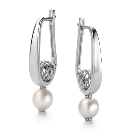 Серебряные серьги с жемчугом