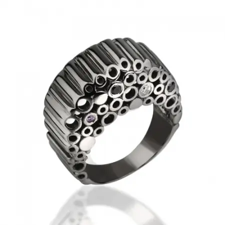 Кольцо из серебра «Стильная геометрия»