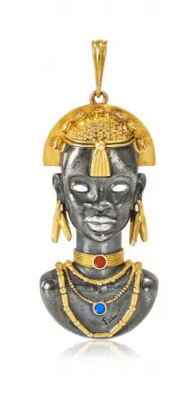 Подвеска из серебра с позолотой «Саванна. Маска Миона»