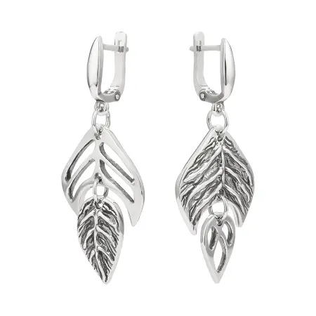 Серьги из серебра «Листочки»