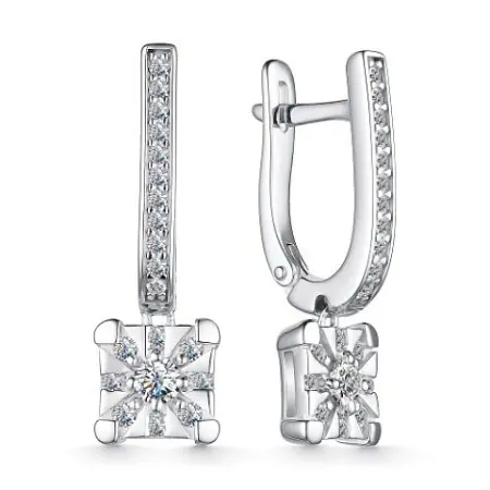 Серебряные серьги с фианитами