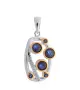 Подвеска из серебра с сапфиром и фианитами