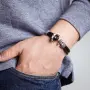 Кожаный браслет «Якорь»