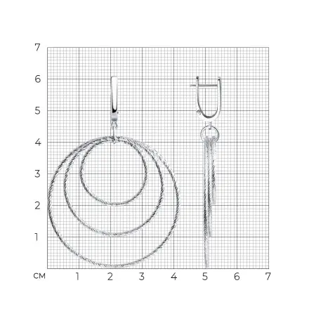 Серьги из серебра с алмазной гранью