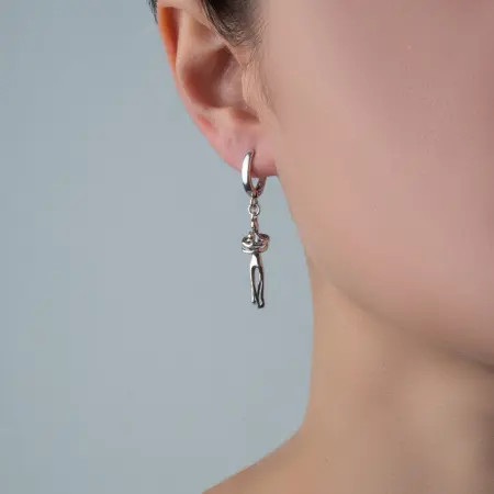 Серебряные серьги «Влюбленные»