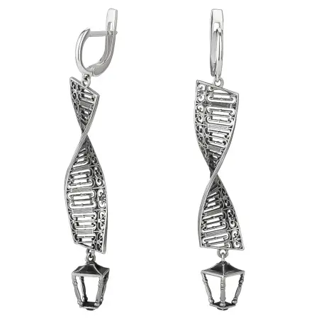 Серьги из серебра «Мост Декабристов Петербург»