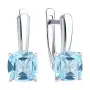Серьги из серебра с голубыми топазами