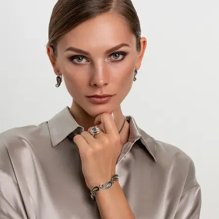 Серебряный браслет «Калла»