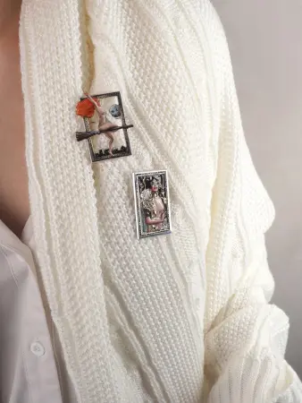 Брошь из серебра «Полет Маргариты»