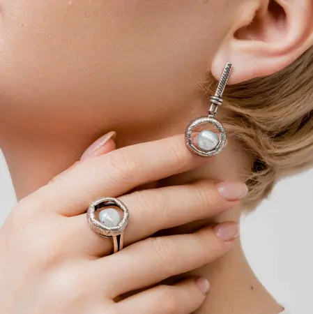 Серьги из серебра «Жемчужный клад»