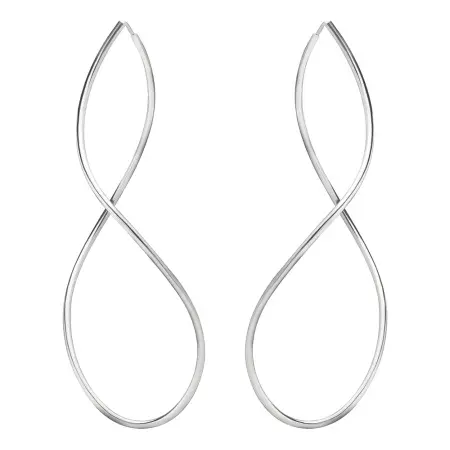 Серебряные серьги-кольца «Восьмёрка» большие