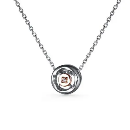 Серебряное колье с бриллиантом