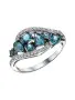 Серебряное кольцо с лондон топазом и фианитами