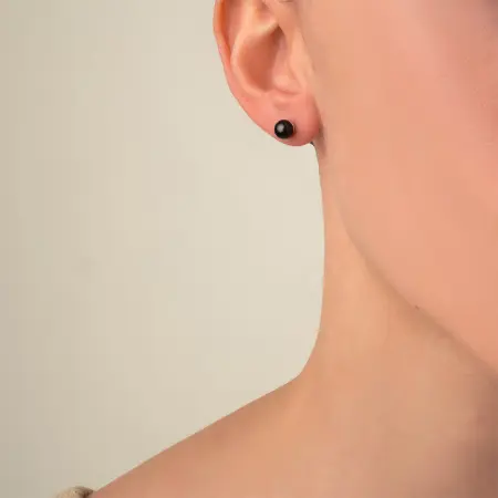 Серьги из серебра с жемчугом ассиметричные «Девушка с жемчужной сережкой»