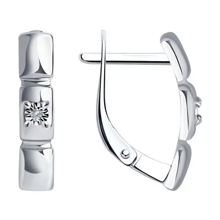 Серебряные серьги с бриллиантами
