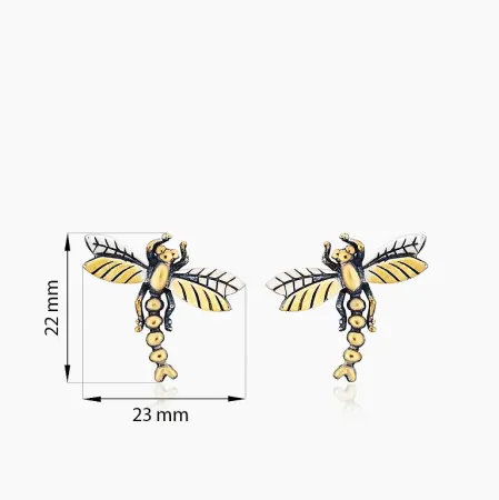 Серебряные серьги «Стрекозы»