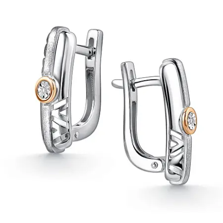 Серьги из серебра с бриллиантом