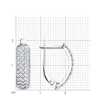 Серьги из серебра с фианитами