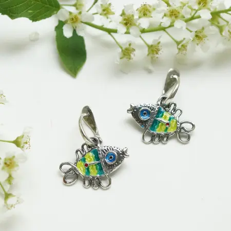 Серьги из серебра «Рыбы»