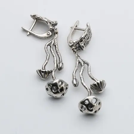 Серебряные серьги «Лесная сказка»