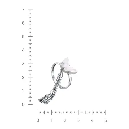 Кольцо из серебра с перламутром «Бабочка»