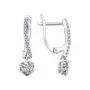 Серьги из серебра с фианитами