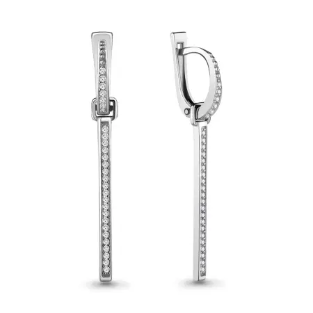 Серьги из серебра с фианитами