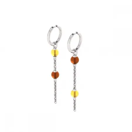 Серьги из серебра с янтарем