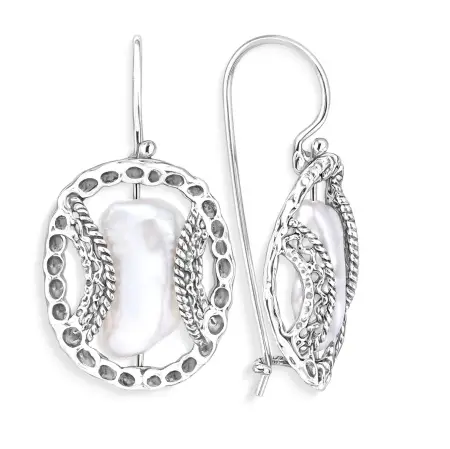 Серебряные серьги с жемчугом Барокко