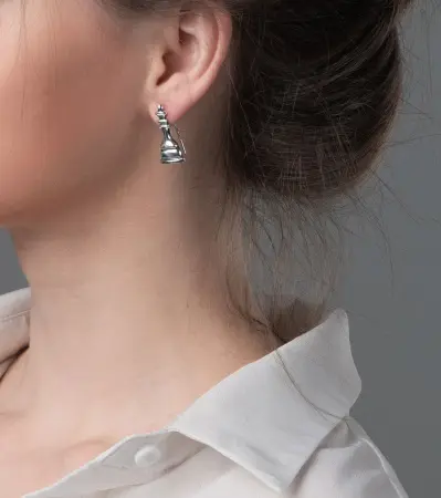 Серебряные серьги«Королева-кошка»