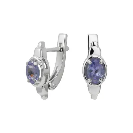 Серьги из серебра с танзанитом