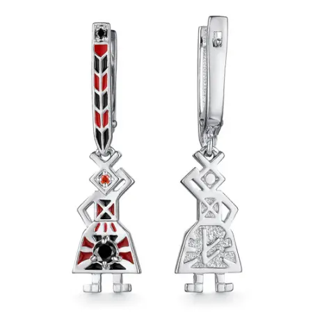 Серьги из серебра с эмалью «Берегиня - Желанница A la Rus»