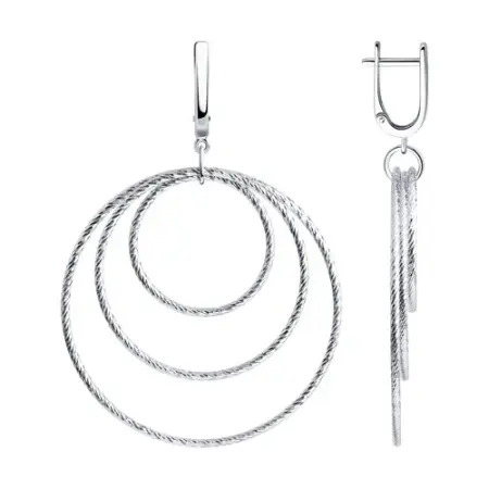 Серьги из серебра с алмазной гранью