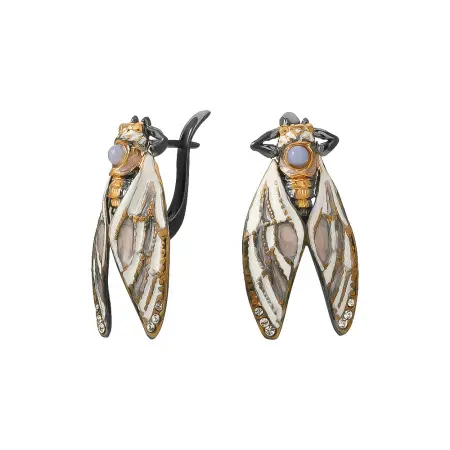 Серебряные серьги «Цикады»