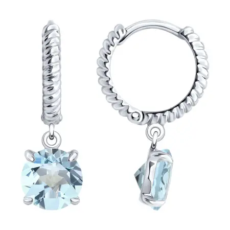 Серебряные серьги с топазом