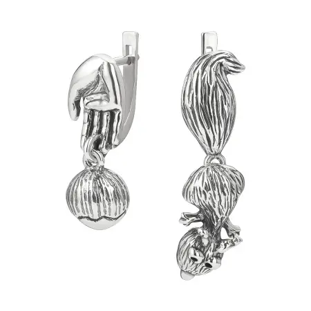 Серьги из серебра «Покормите белочку»