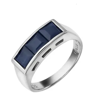 Кольцо «Дорожка» из серебра ETHNICA с натуральным сапфиром