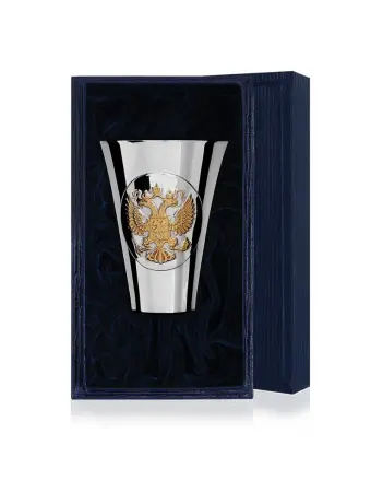 Серебряная стопка «Герб» с позолотой