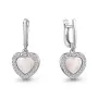 Серебряные серьги с перламутром и фианитами «Сердце»