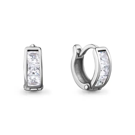 Серебряные детские серьги с фианитами
