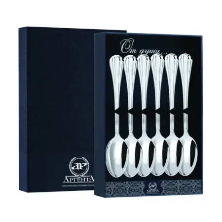 Серебряный набор «Меридиан» 6 чайных ложек