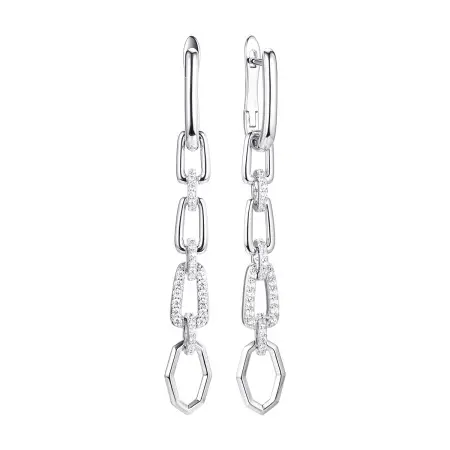 Серьги из серебра с фианитами