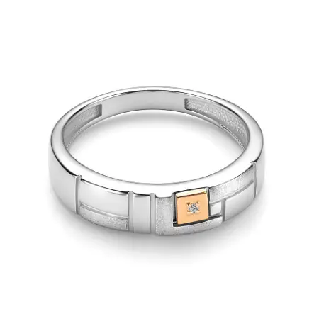 Серебряное кольцо с бриллиантом