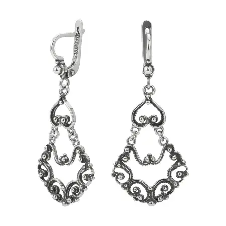 Серебряные серьги «Узор»