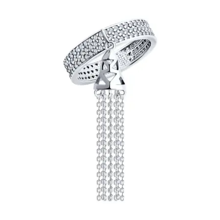 Кольцо из серебра с фианитами