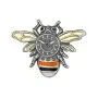 Серебряная брошь с эмалью и фианитами «Шмель с часами»