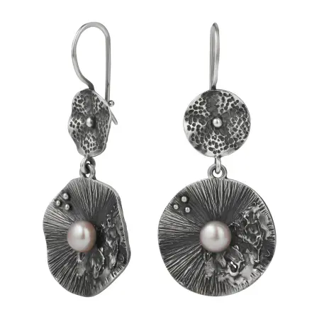 Серьги из серебра с жемчугом