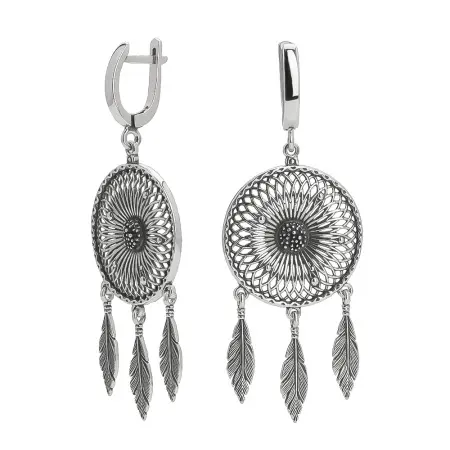 Серебряные серьги «Ловец снов»