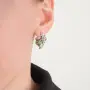 Серьги из серебра «Чертополох» с эмалью
